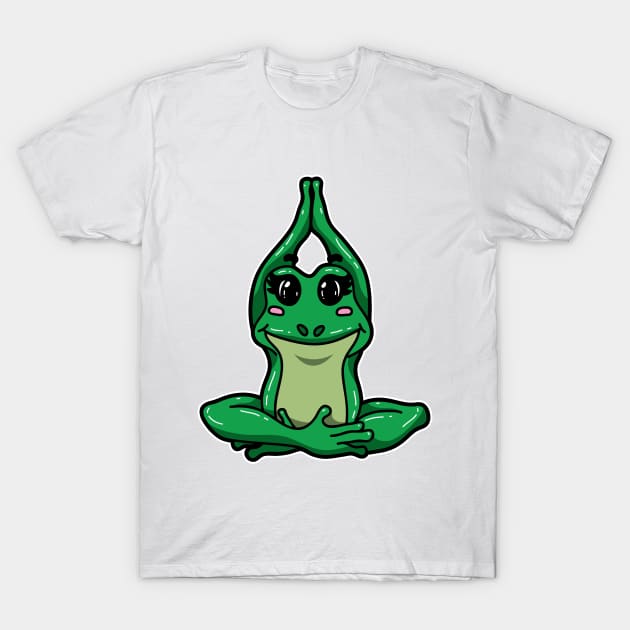 Yoga Frog T-Shirt by fizzyllama